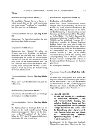 23. LTG-Sitzung am 4. November 2010