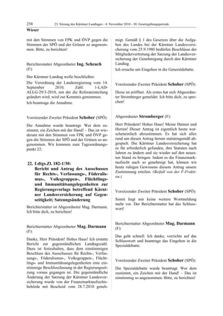 23. LTG-Sitzung am 4. November 2010