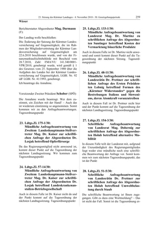 23. LTG-Sitzung am 4. November 2010