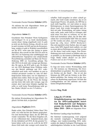 23. LTG-Sitzung am 4. November 2010