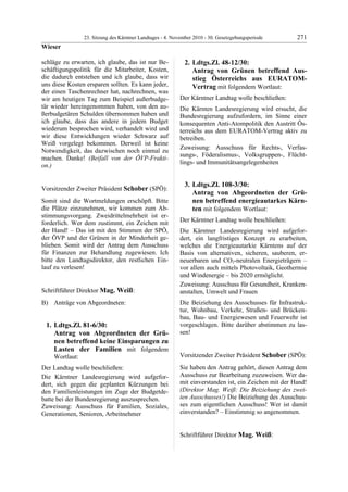 23. LTG-Sitzung am 4. November 2010