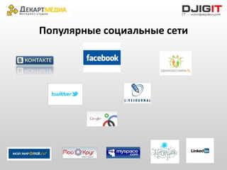 Популярные социальные сети
 