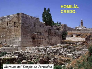 HOMILÍA.
CREDO.

Murallas del Templo de Jerusalén.

 