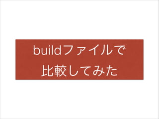 buildファイルで
比較してみた
 