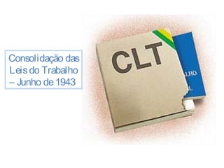 Consolidação das 
Leis do Trabalho 
– Junho de 1943 
 