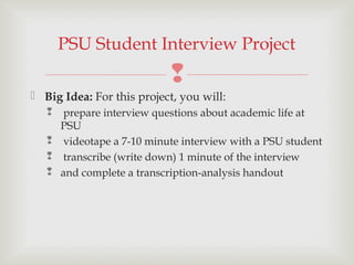 23. conversation starters and introduce psu interview | PPT