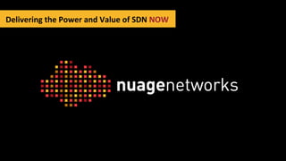 21
Delivering	
  the	
  Power	
  and	
  Value	
  of	
  SDN	
  NOW	
  
 