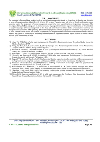 A study Report on Implementation of GIS in Solid Waste Management | PDF