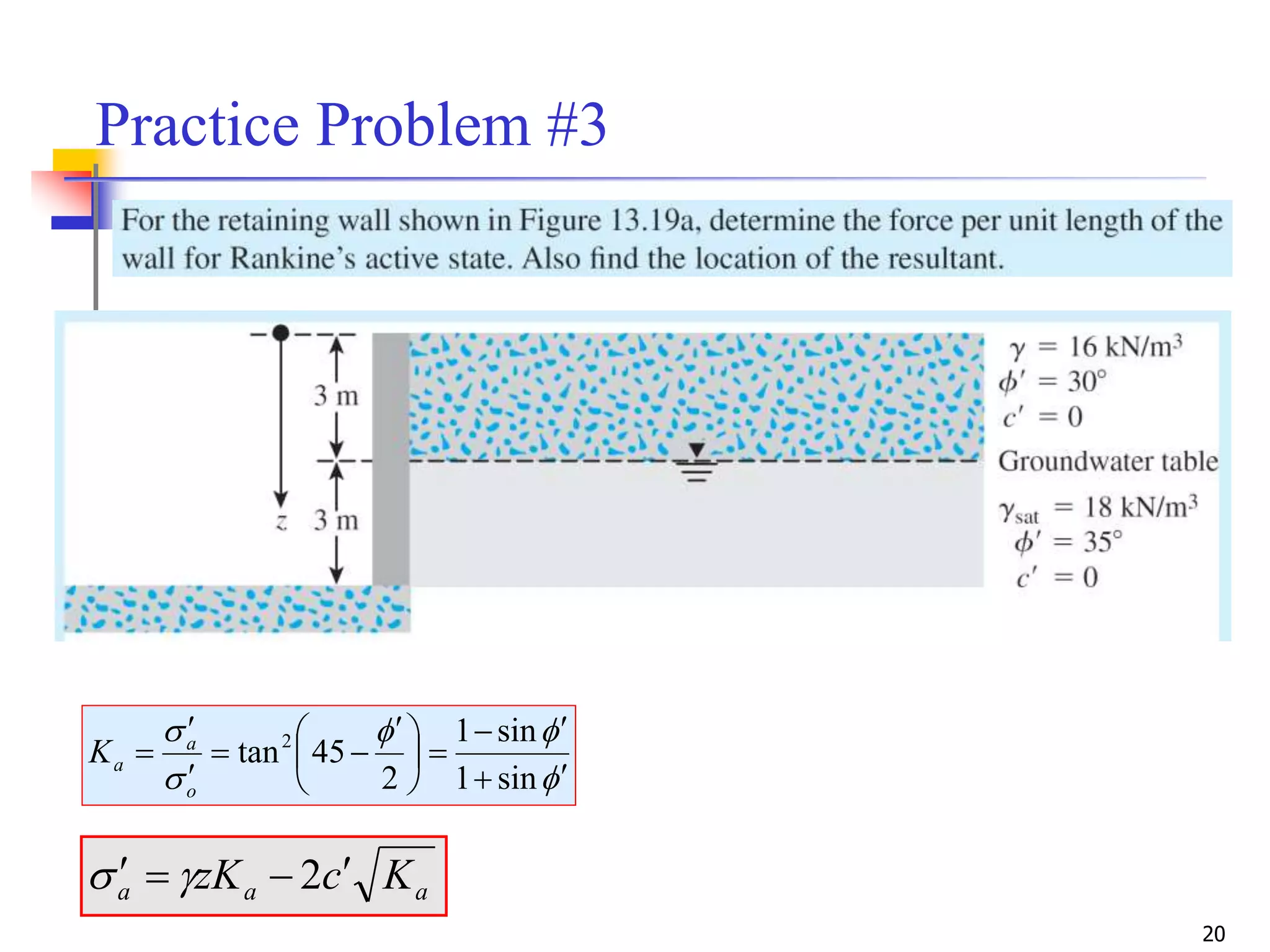 Geotechnical Engineering-II [Lec #23: Rankine Earth Pressure Theory] | PPSX