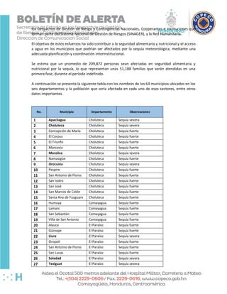 los Despachos de Gestión de Riesgo y Contingencias Nacionales, Cooperantes e instituciones que
forman parte del Sistema Na...