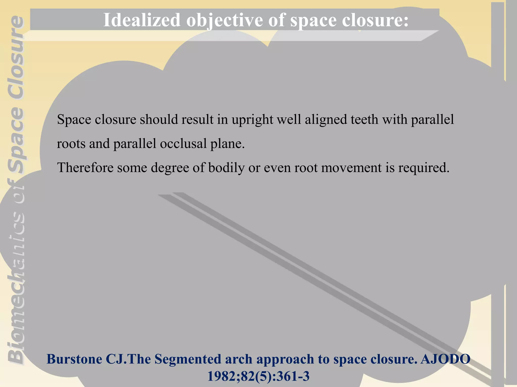 Biomechanics of Space Closure | PPT