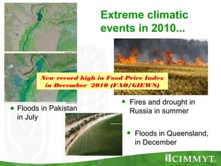 Extreme climatic
                         events in 2010...



         New record high in Food Price Index
          in D...