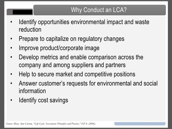 life cycle analysis environmental lca s