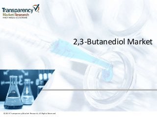 ©2019 TransparencyMarket Research,All Rights Reserved
2,3-Butanediol Market
©2019 Transparency Market Research, All Rights Reserved
 