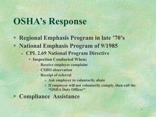 Local Emphasis Program Osha Excvation Safety for safety officers reference | PPT