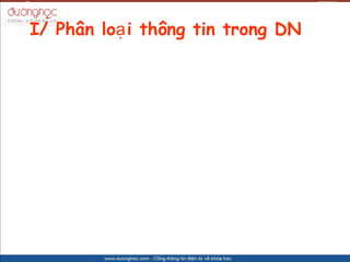 I/ Ph?n lo? i th?ng tin trong DN
 