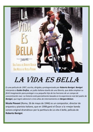 La Vida es Bella - N. Piovani - Set of Clarinets | PDF
