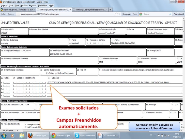 Solicitacao de exames