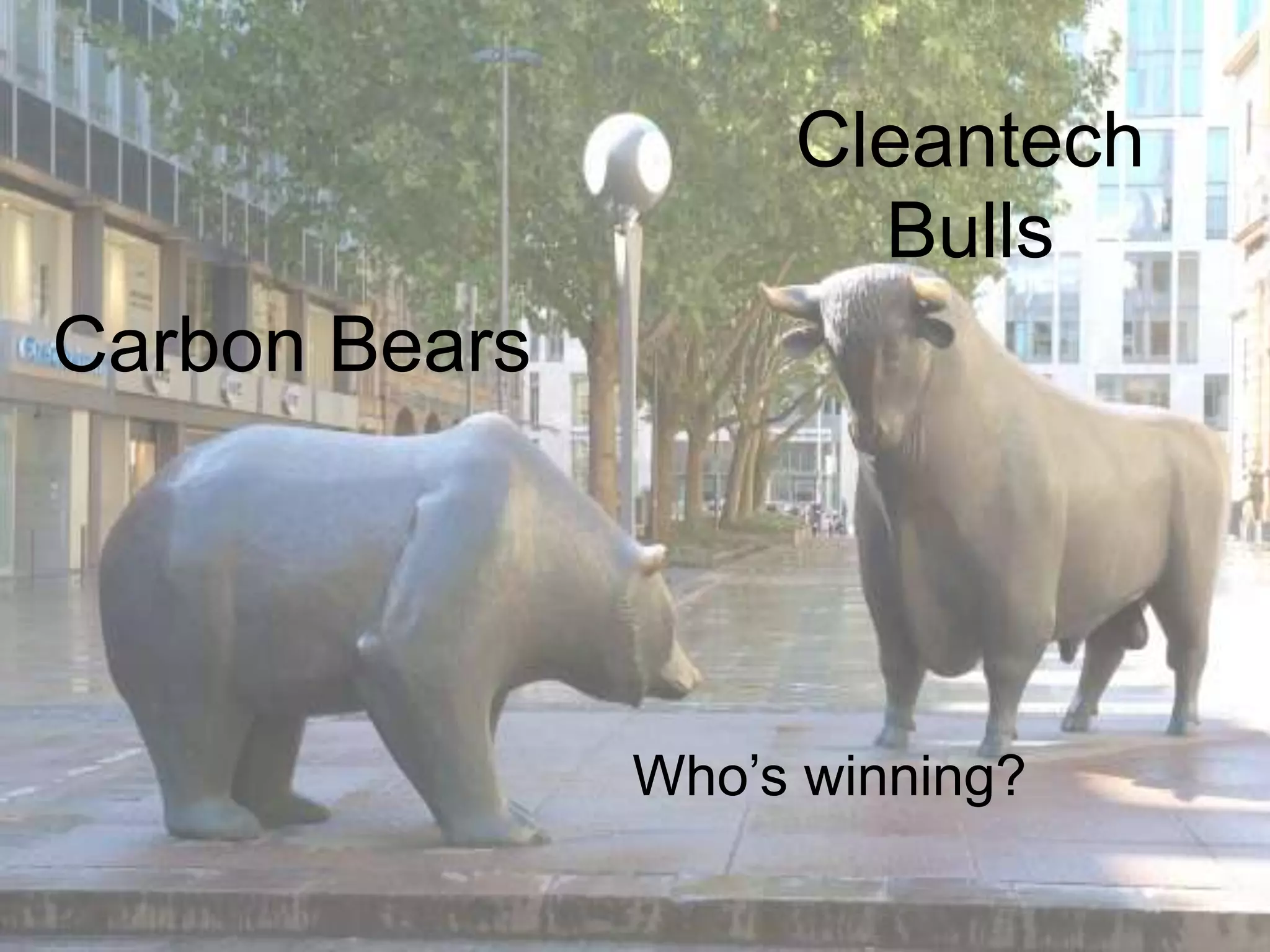 Cleantech
Bulls
Carbon Bears
Who’s winning?