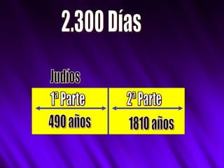 Judíos 1810 años 1ª Parte 2ª Parte 2.300 Días 490 años 