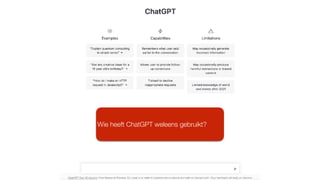 Wie heeft ChatGPT weleens gebruikt?
 