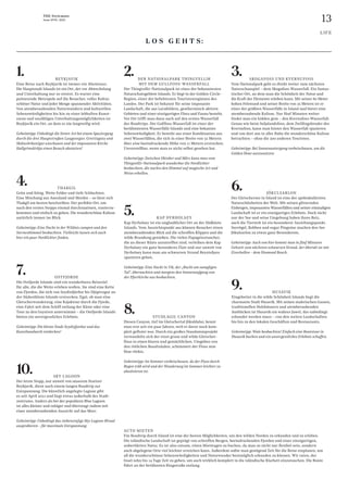 13
THE Stylemate
Issue No 01 | 2023
1. REYKJAVIK
Eine Reise nach Reykjavik ist immer ein Abenteuer.
Die Hauptstadt Islands ist ein Ort, der vor Abwechslung
und Unterhaltung nur so strotzt. Es wartet eine
pulsierende Metropole auf die Besucher, voller Kultur,
schöner Natur und jeder Menge spannender Aktivitäten.
Von atemberaubenden Naturwundern und kulturellen
Sehenswürdigkeiten bis hin zu einer lebhaften Kunst­
szene und unzähligen Unterhaltungsmöglichkeiten ist
Reykjavik ein Ort, an dem es nie langweilig wird.
Geheimtipp: Unbedingt die Street-Art bei einem Spaziergang
durch die drei Hauptstraßen Laugavegur, Grettisgata und
Skólavörðustígur anschauen und der imposanten Kirche
Hallgrimskirkja einen Besuch abstatten!
AUTO MIETEN
Ein Roadtrip durch Island ist eine der besten Möglichkeiten, um den wilden Norden zu erkunden und zu erleben.
Die isländische Landschaft ist geprägt von schroffen Bergen, beeindruckenden Fjorden und einer einzigartigen,
unberührten Natur. Es ist also ratsam, einen Mietwagen zu buchen, da man so nicht nur flexibel sein, sondern
auch abgelegene Orte viel leichter erreichen kann. Außerdem sollte man genügend Zeit für die Reise einplanen, um
all die wunderschönen Sehenswürdigkeiten und Naturwunder bestmöglich erkunden zu können. Wir raten, der
Insel zehn bis 14 Tage Zeit zu geben, um auch wirklich komplett in die isländische Klarheit einzutauchen. Die Route
führt an der berühmten Ringstraße entlang.
2. DER NATIONALPARK THINGVELLIR
MIT DEM GULLFOSS-WASSERFALL
Der Thingvellir-Nationalpark ist eines der bekanntesten
Naturschutzgebiete Islands. Er liegt in der Golden-Circle-
Region, einer der beliebtesten Touristenregionen des
Landes. Der Park ist bekannt für seine imposante
Landschaft, die aus Lavafeldern, geothermisch aktiven
Gebieten und einer einzigartigen Flora und Fauna besteht.
Vor Ort trifft man dann auch auf den ersten Wasserfall
des Roadtrips. Der Gullfoss-Wasserfall ist einer der
berühmtesten Wasserfälle Islands und eine bekannte
Sehenswürdigkeit. Er besteht aus einer Kombination aus
zwei Wasserfällen, die sich in einer Breite von 32 Metern
über eine beeindruckende Höhe von 11 Metern erstrecken.
Unvorstellbar, wenn man es nicht selbst gesehen hat.
Geheimtipp: Zwischen Oktober und März kann man vom
Thingvellir-Nationalpark wunderbar die Nordlichter
beobachten, die nachts den Himmel auf magische Art und
Weise erhellen.
3. SKOGAFOSS UND KVERNUFOSS
Vom Nationalpark geht es direkt weiter zum nächsten
Naturschauspiel – dem Skogafoss-Wasserfall. Ein fantas-
tischer Ort, an dem man die Schönheit der Natur und
die Kraft der Elemente erleben kann. Mit seiner 80 Meter
hohen Felswand und seiner Breite von 25 Metern ist er
einer der größten Wasserfälle in Island und bietet eine
atemberaubende Kulisse. Nur fünf Minuten weiter
findet man ein hidden gem – den Kvernufoss-Wasserfall.
Genau wie beim Seljalandsfoss, dem Zwillingsbruder des
Kvernufoss, kann man hinter den Wasserfall spazieren
und von dort aus in aller Ruhe die wunderschöne Kulisse
betrachten – ohne die 300 anderen Touristen.
Geheimtipp: Bei Sonnenuntergang vorbeischauen, um die
Golden Hour auszunutzen.
4. THAKGIL
Grün und felsig. Weite Felder und tiefe Schluchten.
Eine Mischung aus Auenland und Mordor – so lässt sich
Thakgil am besten beschreiben. Der perfekte Ort, um
nach den ersten Stopps einmal durchzuatmen, runterzu­
kommen und einfach zu gehen. Die wunderschöne Kulisse
natürlich immer im Blick.
Geheimtipp: Eine Nacht in der Wildnis campen und den
Sternenhimmel beobachten. Vielleicht lassen sich auch
hier ein paar Nordlichter finden.
5. KAP DYRHOLAEY
Kap Dyrholaey ist ein unglaublicher Ort an der Südküste
Islands. Vom Aussichtspunkt aus können Besucher einen
atemberaubenden Blick auf die schroffen Klippen und die
wilde Brandung genießen. Die vielen Papageientaucher,
die an dieser Küste anzutreffen sind, verleihen dem Kap
Dyrholaey ein ganz besonderes Flair und nur unweit von
Dyrholaey kann man am schwarzen Strand Reynisfjara
spazieren gehen.
Geheimtipp: Eine Nacht in Vik, der „Bucht am sumpfigen
Tal“, übernachten und morgens den Sonnenaufgang von
der Pfarrkirche aus beobachten.
6. JÖKULSARLON
Der Gletschersee in Island ist eine der spektakulärsten
Naturschönheiten der Welt. Mit seinen glitzernden
Eisbergen, imposanten Wasserfällen und seiner einmaligen
Landschaft ist er ein einzigartiges Erlebnis. Doch nicht
nur der See und seine Umgebung haben ihren Reiz,
auch die Tierwelt ist ein besonderer Anziehungspunkt.
Seevögel, Robben und sogar Pinguine machen den See
Jökulsarlon zu etwas ganz Besonderem.
Geheimtipp: Auch von hier kommt man in fünf Minuten
Gehzeit zum nächsten schwarzen Strand, der übersät ist mit
Eisschollen – dem Diamond Beach.
7. OSTFJORDE
Die Ostfjorde Islands sind ein wunderbares Reiseziel
für alle, die die Weite erleben wollen. Sie sind eine Kette
von Fjorden, die sich von Seydisfjörður bis Djúpivogur an
der Südostküste Islands erstrecken. Egal, ob man eine
Gletscherwanderung, eine Kajaktour durch die Fjorde,
eine Fahrt mit dem Schiff entlang der Küste oder eine
Tour zu den Geysiren unternimmt – die Ostfjorde Islands
bieten ein unvergessliches Erlebnis.
Geheimtipp: Die kleine Stadt Seydisfjordur und das
Kunsthandwerk entdecken!
8. STUDLAGIL CANYON
Diesen Canyon, tief im Gletschertal Jökuldalur, kennt
man erst seit ein paar Jahren, weil er davor noch kom-
plett geflutet war. Durch ein großes Staudammprojekt
verwandelte sich der einst graue und wilde Gletscher-
fluss in einen klaren und gemächlichen. Umgeben von
den rötlichen Basaltsäulen, schimmert der Fluss nun
blau-türkis.
Geheimtipp: Im Sommer vorbeischauen, da der Fluss durch
Regen trüb wird und der Wanderweg im Sommer leichter zu
absolvieren ist.
9. HUSAVIK
Eingebettet in die wilde Schönheit Islands liegt die
charmante Stadt Husavik. Mit seinen malerischen Gassen,
traditionellen Holzhäusern und atemberaubenden
Ausblicken ist Husavik ein wahres Juwel, das unbedingt
erkundet werden muss – von den weiten Landschaften
bis hin zu den lokalen Geschäften und Restaurants.
Geheimtipp: Wale beobachten! Einfach eine Bootstour in
Husavik buchen und ein unvergessliches Erlebnis schaffen.
10. SKY LAGOON
Der letzte Stopp, nur unweit von unserem Startort
Reykjavik, dient nach einem langen Roadtrip zur
Ent­
spannung. Die künstlich angelegte Lagune gibt
es seit April 2021 und liegt etwas außerhalb des Stadt­
zentrums. Anders als bei der populären Blue Lagoon
ist alles kleiner und ruhiger und überzeugt zudem mit
einer atemberaubenden Aussicht auf das Meer.
Geheimtipp: Unbedingt das siebenstufige Sky-Lagoon-Ritual
ausprobieren – für maximale Entspannung.
L O S G E H T S:
LIFE
 