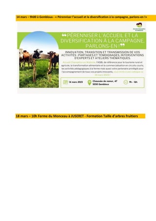Newsletter SPW Agriculture en province du Luxembourg du 18-02-23