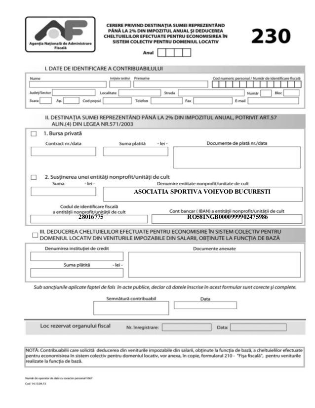Formularul 230