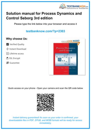 Comprehensive Solution Manual for Process Dynamics and Control Seborg ...