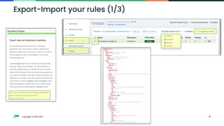 Copyright © SUSE 2023 71
Export-Import your rules (1/3)
 