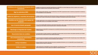 1. Establezca una estructura de carpeta bien organizada para su modelo BIM, con nombres lógicos para archivos y carpetas. Esto le ayudará a
administrar el modelo de manera más eficiente y evitar confusiones.
Establezca una estructura de proyecto clara y
consistente:
1.Utilice estándares BIM establecidos, como los establecidos por ISO, ASTM u organizaciones locales / nacionales, para garantizar la consistencia y
la interoperabilidad con otros modelos BIM.
Siga los estándares BIM:
1. Establezca objetivos y requisitos claros del proyecto de antemano y asegúrese de que el modelo BIM se alinee con estos objetivos. Esto ayudará a
garantizar que el modelo sea adecuado para su propósito y satisfaga las necesidades de todas las partes interesadas.
Defina los objetivos y requisitos del proyecto:
1. Coordine regularmente con otros miembros del equipo del proyecto (por ejemplo, arquitectos, ingenieros, contratistas, etc.) para garantizar que
el modelo BIM se alinee con sus necesidades y evitar conflictos.
Coordine con los miembros del equipo del
proyecto:
1. Use un nivel de detalle (LOD) apropiado para cada elemento del modelo, según la etapa y el propósito del proyecto. Evite usar detalles excesivos
o modelos poco desarrollados, ya que esto puede conducir a ineficiencias e inexactitudes.
Use el nivel de detalle apropiado:
1.Asegúrese de que el modelo BIM se mantenga preciso y actualizado durante todo el proyecto y evite hacer cambios fuera del software de
modelado designado.
Mantenga la integridad del modelo:
1. Documente todos los cambios realizados en el modelo BIM, incluyendo cuándo y por qué se hicieron. Esto ayudará a garantizar que el modelo
siga siendo preciso y proporcionará una clara auditoría del proyecto.
Documente todos los cambios:
1. Use convenciones de nomenclatura consistentes y descriptivas para todos los elementos del modelo, incluyendo capas, vistas y familias. Esto lo
ayudará a navegar por el modelo de manera más eficiente y evitar confusiones.
Use convenciones de nomenclatura
consistentes:
1.Incluya metadatos (por ejemplo, información del proyecto, propiedades del elemento, etc.) en el modelo BIM, ya que esto puede ayudar a
simplificar procesos y mejorar la colaboración.
Incluya metadatos:
1. Valide regularmente el modelo BIM con criterios establecidos, como detección de colisiones, análisis de rendimiento o estimación de costos. Esto
ayudará a garantizar que el modelo cumpla con los objetivos y requisitos del proyecto.
Valide el modelo:
 