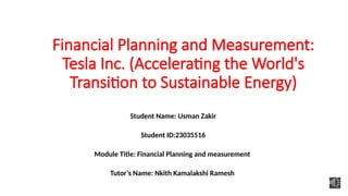 financial plans and measurements in tesla | PPTX