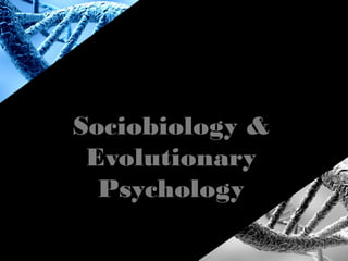 Sociobiology &
Evolutionary
Psychology
 