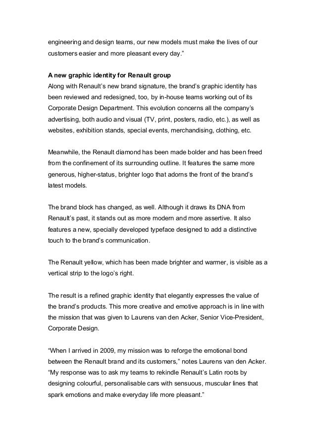 A Tale Of Two Cities Essay Topics Renault New Brand Signature Renault Passion For Life Engineering Compare And Contrast Art Essay also Conclusion For A Persuasive Essay Macbeth Essays Renault New Brand Signature Renault Passion For Life Writing Law Essays