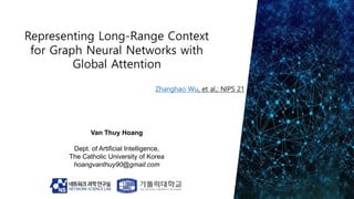Van Thuy Hoang
Dept. of Artificial Intelligence,
The Catholic University of Korea
hoangvanthuy90@gmail.com
Zhanghao Wu, et al.; NIPS 21
 