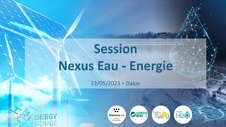 1
Session
Nexus Eau - Energie
22/05/2023 • Dakar
 