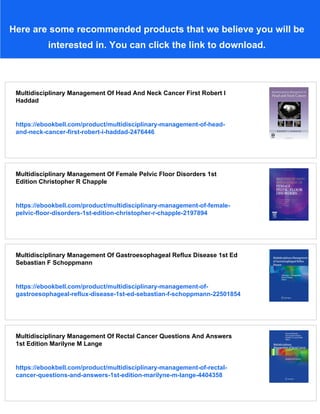 Multidisciplinary Management Of Head And Neck Cancer Ravi A Chandra | PDF