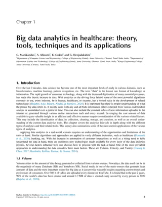Big Data Analytics For Healthcare Datasets Techniques Life Cycles ...