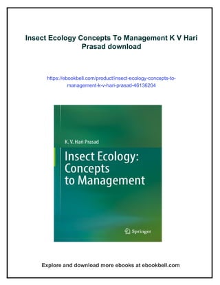 Hari Insect Insect Ecology Concepts To Management K V Hari Prasad | PDF