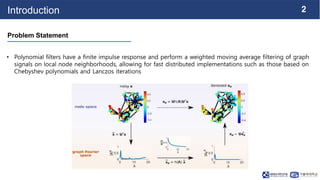 2
Introduction
Problem Statement
• Polynomial filters have a finite impulse response and perform a weighted moving average...