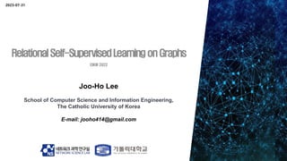 Joo-Ho Lee
School of Computer Science and Information Engineering,
The Catholic University of Korea
E-mail: jooho414@gmail.com
2023-07-31
 