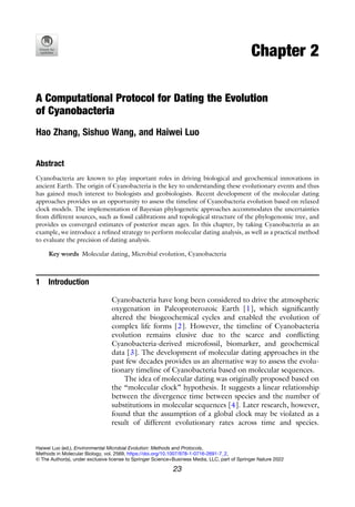 Environmental Microbial Evolution Methods And Protocols Haiwei Luo | PDF