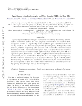 Draft version August 2, 2023
Typeset using L
A
TEX preprint2 style in AASTeX631
Signal Synchronization Strategies and Time...