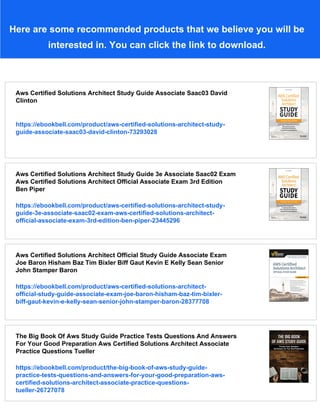 Aws Certified Solutions Architect Study Guide Associate Saac03 Exam 4th ...