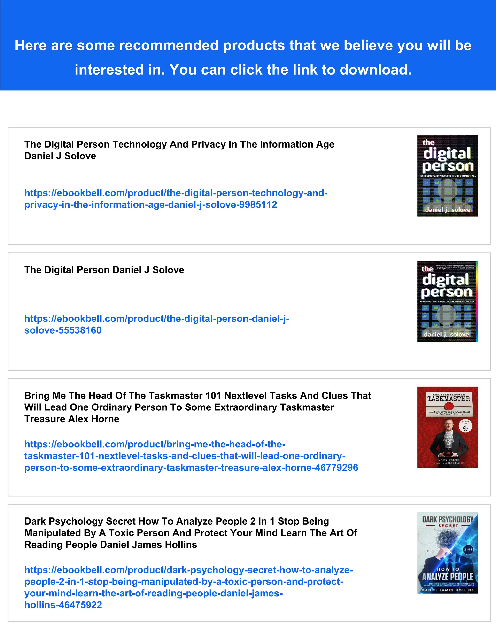 The Digital Person Technology And Privacy In The Information Age Daniel ...