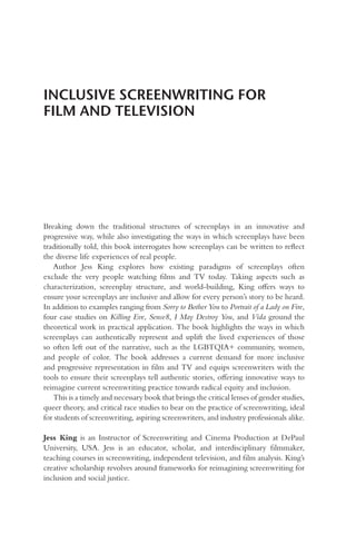 Inclusive Screenwriting For Film And Television Jess King | PDF