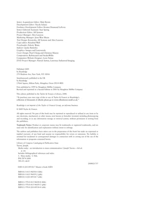 Alex Turow Media Today An Introduction to Mass Communication 3rd Edition Joseph ...
