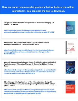 Application Of Nanoparticles In Tissue Engineering Sarah Afaq | PDF