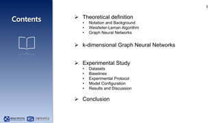 1
 Theoretical definition
• Notation and Background
• Weisfeiler-Leman Algorithm
• Graph Neural Networks
 k-dimensional ...