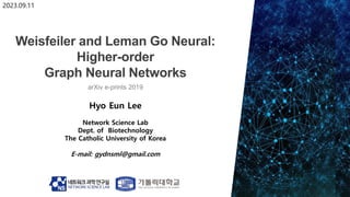 Hyo Eun Lee
Network Science Lab
Dept. of Biotechnology
The Catholic University of Korea
E-mail: gydnsml@gmail.com
2023.09.11
arXiv e-prints 2019
 